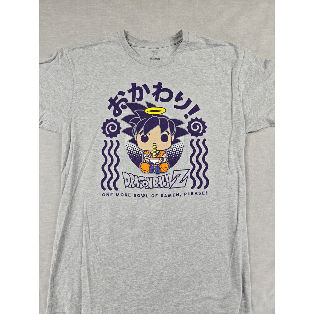 Funko POP Dragon Ball Z Goku Ramen Graphic Tee Mens Medium Gray DBZ Shirt